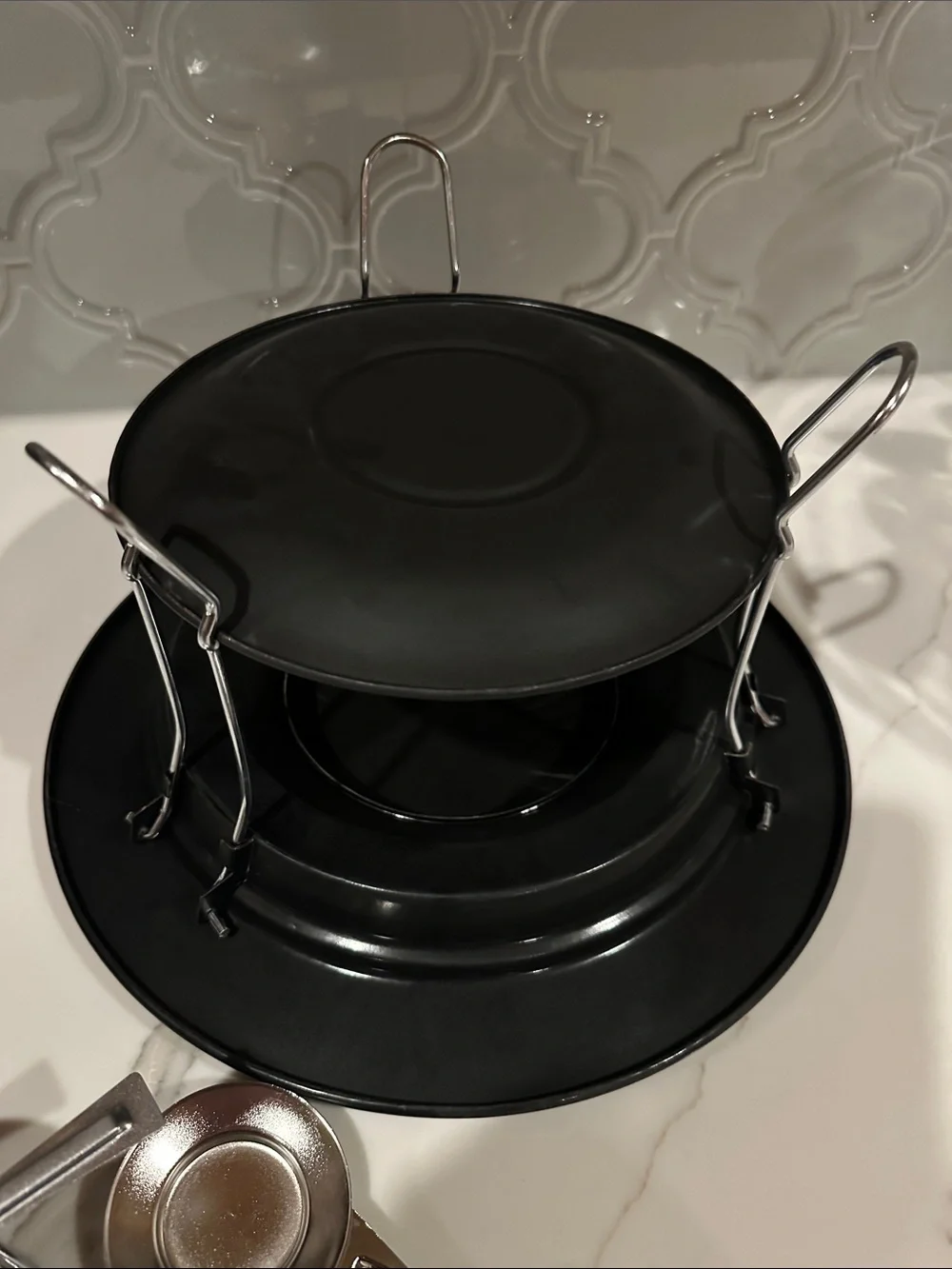 IKEA Portable Black Tabletop Grill with Fuel Tray